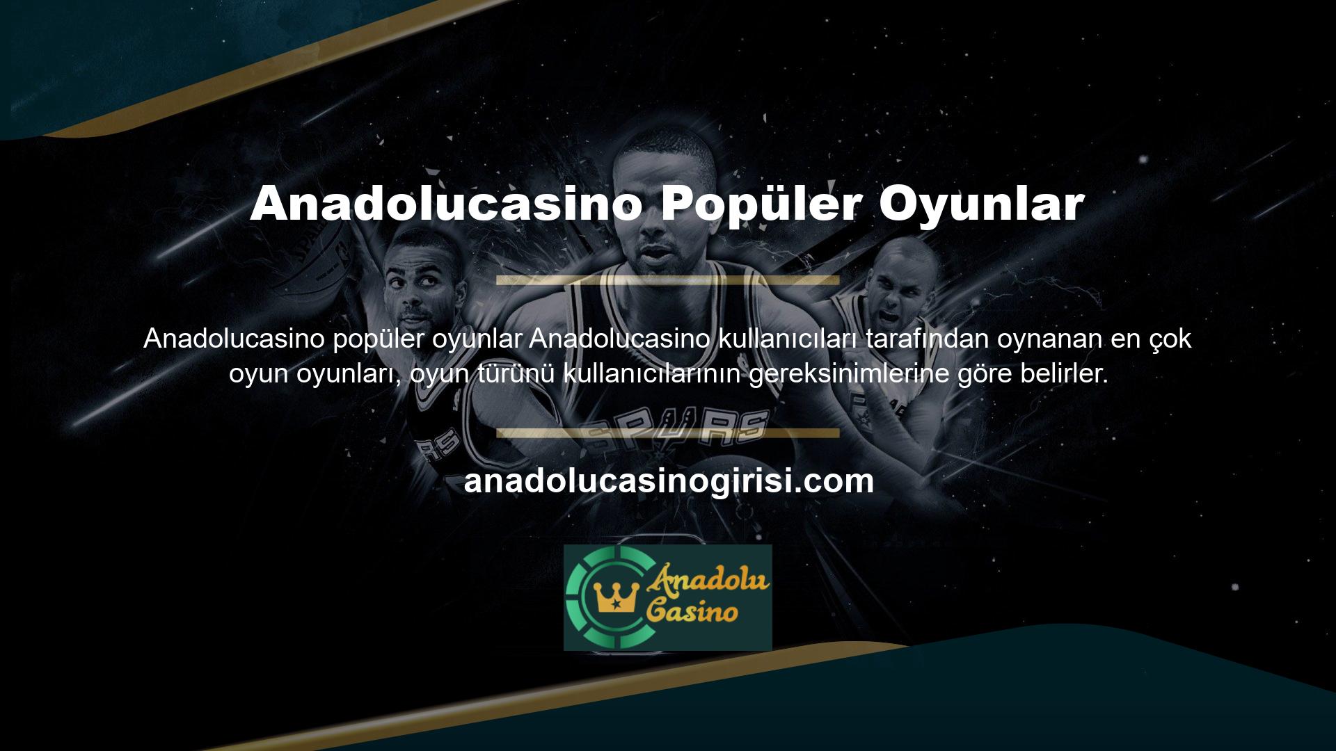 Üyelerin oynayabileceği oyun türleri aşağıdaki gibi kategorize edilmiştir: Spor bahisleri, Canlı bahis, Casino, Canlı casino, Sanal bahisler, Platform oyunları, Casino adını seçmek isteyenler slot makinesi oyunları oynayan seçilen kişilerdir